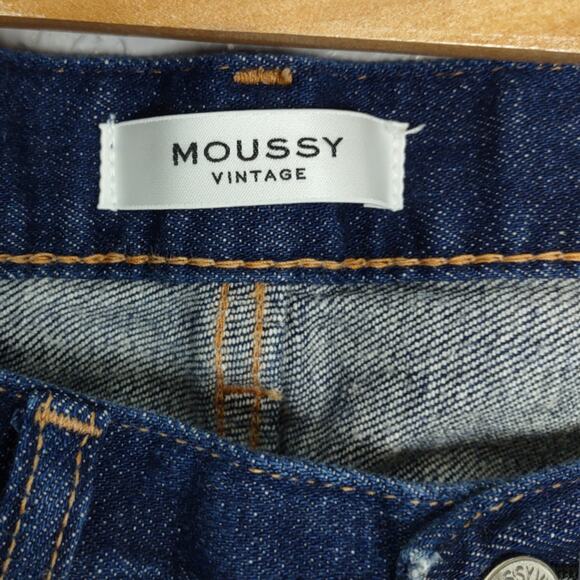 MOUSSY Vintage CHECOTAH SKINNY Distressed Dark Rinse Jeans Size 28 - Picture 4 of 16